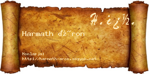 Harmath Áron névjegykártya